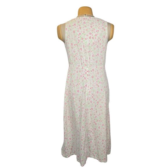 Vtg Laura Ashley Parisian Floral Cotton Nightgown Medium Cottagecore Prairie Y2K - Picture 5 of 10